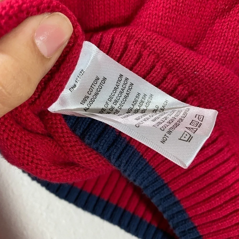 DKNY red knit 3/4 zip toddlers sweater size 2T